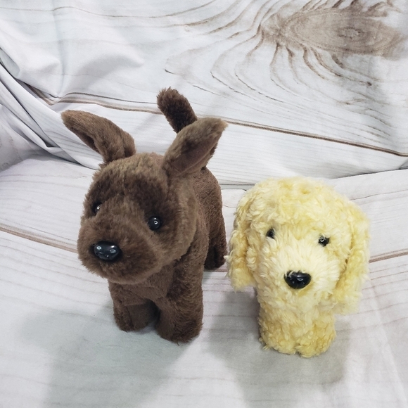 American Girl Doll Honey Golden Retriever Chocolate Lab Dog Pets Set Of 2 - Picture 1 of 8